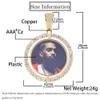 Hip-Hop Memory Rotatable Double-Sided Circular Photo Pendant med Micro-Set Zircon Chaoren Hip-Hop Frame Necklace