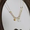 Подвесные ожерелья из нержавеющей стали Мода Золотое серебро серебряное ожерелье Звездное колье полумесяца Crescent Clabil
