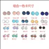 Stud Resin Stainless Steel Earings Drusy Druzy Earrings Jewelry Women Party Gift Dress Candy Colors Drop Delivery Dhyhk