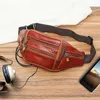 Taillezakken unisex riem Fanny Pack Zipper Pocket Leisure Fashion Travel Messenger schouderpakkettas Pu Leather Sports Borst