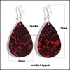 Charm Snakeskin Pu Leather Charms Earrings Fashion Tear Waterdrop Dangle Earings For Women Jewery Drop Delivery Jewelry Dhbgj