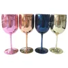 Vinglas 2st Lot 16 Oz 4 Färg Röd plastkoppelektroplätering av bägare utomhus campingfamilj som samlar juice Champagne Glass 230228