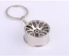 Wholesale Metal Wheel Hub Key Rings Auto Sports Car KeyChain Pendant Silver Gold Fashion Jewelry Bag Hangs