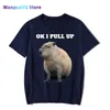 Men's T-Shirts Ok I Pull Up Capybaras Capybara Print Mens Oversized T Shirt Hip Hop Streetwear Cotton Funny T Shirt for Men Graphic T Shirts 0301H23