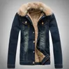 Erkek Ceketler Kış Denim Ceket Erkekler Artı Kürk yakalı Moda ile Kadife Kat Sokak Polar Sıcak