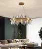 Lustres de lustres de ouro redondos modernos no quarto da sala de estar para casa decoração de decoração de cristal luminária de lâmpada de lâmpada de cristal lumin