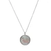 Colliers pendants Vinnie Design Bijoux Set Collier en verre de 23 mm avec chaîne de liaison en acier inoxydable de 45 cm