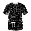 Heren t shirts wiskundige formule 3D print t-shirt mannen 2023 zomer o nek korte mouw T-tops tops mode stijl mannelijke kleding casual