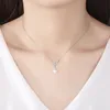 Glanzende zirkoon vlinder zoetwater parel S925 zilveren hang ketting Koreaanse mode zoete vrouwen luxe ketting sieraden accessoires