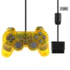 PS2 Manette Gaming Controllerの有線透明コントラPS2ゲームパッドホワイトボックスパッケージのジョイスティック