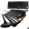 Makeup Smures Professional 24pcs Zestaw zestawu z workiem PU work pędzel pędzel do brwi upusz