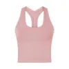 Aktiva skjortor 2023 Racerback Yoga Tank Top Workout Sportkläder för kvinnor Gym ärmlös skörd antisväskan fitness skjorta