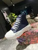 Chaussures de luxe Squad Baskets basses en denim blanc bleu rose haut haut pour hommes et femmes Sneaker imprimé à lacets