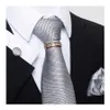 Neck Ties Woven Fashion Brand Silk Tie Handkerchief Cufflink Set Necktie Man's Gold Shirt Accessories Plaid Gift for Boyfriend J230227