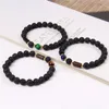 8mm Black Lava Stone Beads Bracelet Natural Stone Blue Green Tiger's Eye Wmen Men Bracelet Stretch Jewelry