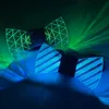 Boyun bağları yanıp sönen LED akrilik papyonu ışıltı LED Bow Tie Bar Club Kostüm Dekorasyon Erkekleri Parlayan Baç Tie Parlak Partisi Malzemeleri J230227