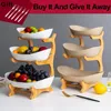 Dishes Plates Living Room Home Threelayer Plastic Fruit Plate Snack Dish Creative Modern Dried Bowl Basket Candy Cake Stand 230228