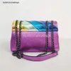 Bolsos de noche con cabeza de águila, bolso Kurt Geiger, bolso de mujer arcoíris, bolso cruzado colorido, bolso de mano de retales 0228/23