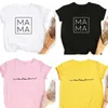 Magliette da donna Maglietta da donna Mama Square Stampa Casual Mamma Vita Festa della mamma Camicia Harajuku Estetica Abbigliamento femminile coreano Vintage