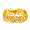 Catena larga da 20 mm di spessore per bracciale da donna, design a forma di grano, regalo di gioielli di moda classici in oro giallo massiccio 18 carati