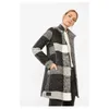 Misto lana da donna Misto lana da donna Cappotto in misto lana bianco e nero stile spagnolo 230227