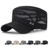 Berets 2023 Casual Hat Flat Cap Stylish Head Cover Breathable Hollow Classic Mesh Accessories High Quality