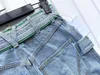 Autumn and Winter New Water Blue High midje breda ben Jeans Kvinnor Metal Ring Buckle Belt Drag Floor Versatile Casual Pants