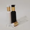 Bottiglie di stoccaggio Contenitore per gel doccia shampoo in plastica bianco nero da 100 ml con pompa per lozione vuota con PET dorato per la cura personale