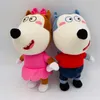 Pluszowe lalki 2PC/zestaw 30 cm anime Wolfoo Family Plush Toys Cartoon Plushie Lucy Soft Pchane lalki zabawki dla dzieci dla dzieci Fani dziewczęta Prezenty 230227