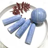 Statuette decorative 80-90mm Calcite blu naturale Punto di guarigione Pietra di cristallo Yoga Torre energetica Decorazione domestica Ornamento Reiki Divinazione