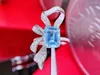 Bagues de cluster HJY Aquamarine Bague Fine Bijoux Pur 18K Or Naturel 3.45ct Pierres précieuses bleues pour femmes Cadeaux d'anniversaire