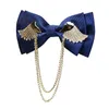 Neck Ties Designers Brand Metal Golden Wings Bow Tie for Men Party Wedding Butterfly Fashion Casual Double Layer Male Bowtie Gift Box J230227