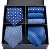 Neck Ties European and American New Men's Gift Box Tie Fashion Formal Business Striped Tie Square Towel Combination Set Gift Box J230227