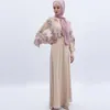 Etniska kläder 2023 Tvådelar Dubai Turkiet Islam Fashion Sequin broderad lång Abaya Cape Style Women's Muslim Dress