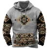 Moletons masculinos Moletons Vintage Casual Étnico Impresso Com Capuz Sweatershirt Inverno Moda Western Cowboy Oversized Homens Streetwear Hoodie 230228