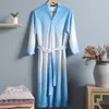 Мужская одежда для сна Негабаритная вафельная мужская кимоно -халат для припечатки тираж