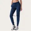 Roupa de ioga LL feminina Calças de yoga noventa push fitness leggings macias de cintura alta elevação de quadril elásticas calças de jogging casuais 7 cores L2079 T230228