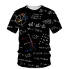 Men's T Shirts Mathematical Formula 3D Print T-shirt Men 2023 Summer O Neck Short Sleeve Tees Tops Fashion Style Male Clothes Casual