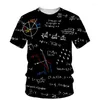 Heren t shirts wiskundige formule 3D print t-shirt mannen 2023 zomer o nek korte mouw T-tops tops mode stijl mannelijke kleding casual