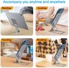 Metal Alloy Desktop Phone Holder Foldable Extend Support Table Desk Mobile Mount Pocket Size Slim Stand for iPhone 13 Pro Max iPad samsung Adjustable Bracket