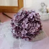 Flores decorativas 1pc Hydrangea Flor Seca grande ramo curto decoração de outono de seda PO Props El Decor FLORES POXH