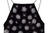 Women spaghetti strap patchwork black color backless rhinestone flowers short high waist bustier desinger tanks camis SMLXL