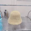 Chapeau seau à tissage creux, casquette d'été pour la plage et les vacances, lettre à la mode, Protection solaire, chapeau de pêcheur pour femmes