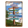 Vintage Surf Shop Decor Aloha Hawaii Metal Tin Signs Wall Art Paint