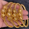 Bileklik 4pcs Etnik Boncuk Altın Renk Dubai Bangles Kadınlar için 24K Top Bakır Suudi Arapça Bilezik Kızlar Afrika Bangles Düğün Takı 230228