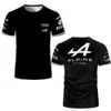 F1アルパインTシャツフォーミュラワンアロンソチームレーシングカー3DプリントストリートウェアメンズファッションOネックTシャツTEES TEESTOPSジャージーショーツKVU7