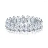 Cluster Rings WPB S925 Серебряное серебряное кольцо яичного бриллиантового кольца Женская яркая циркон роскошные ювелирные ювелирные изделия