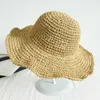 ワイドブリム帽子2023新しい折りたたみ群れの女性女の子女の子夏の外出サンバイザーホリデークールハット海辺ビーチハットファッションサンハットキャップG230227