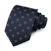 Boyun bağları Yüksek kaliteli lacivert 8cm kravat erkekler için yepyeni moda resmi beyefendi iş takım elbise ile hediye kutusu j230227