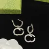 Enkel modebrev Hoop Dangle Earrings Aretes Orecchini har stämpeldesigner örhänge för kvinnor damer fest smycken gåva med ruta 810